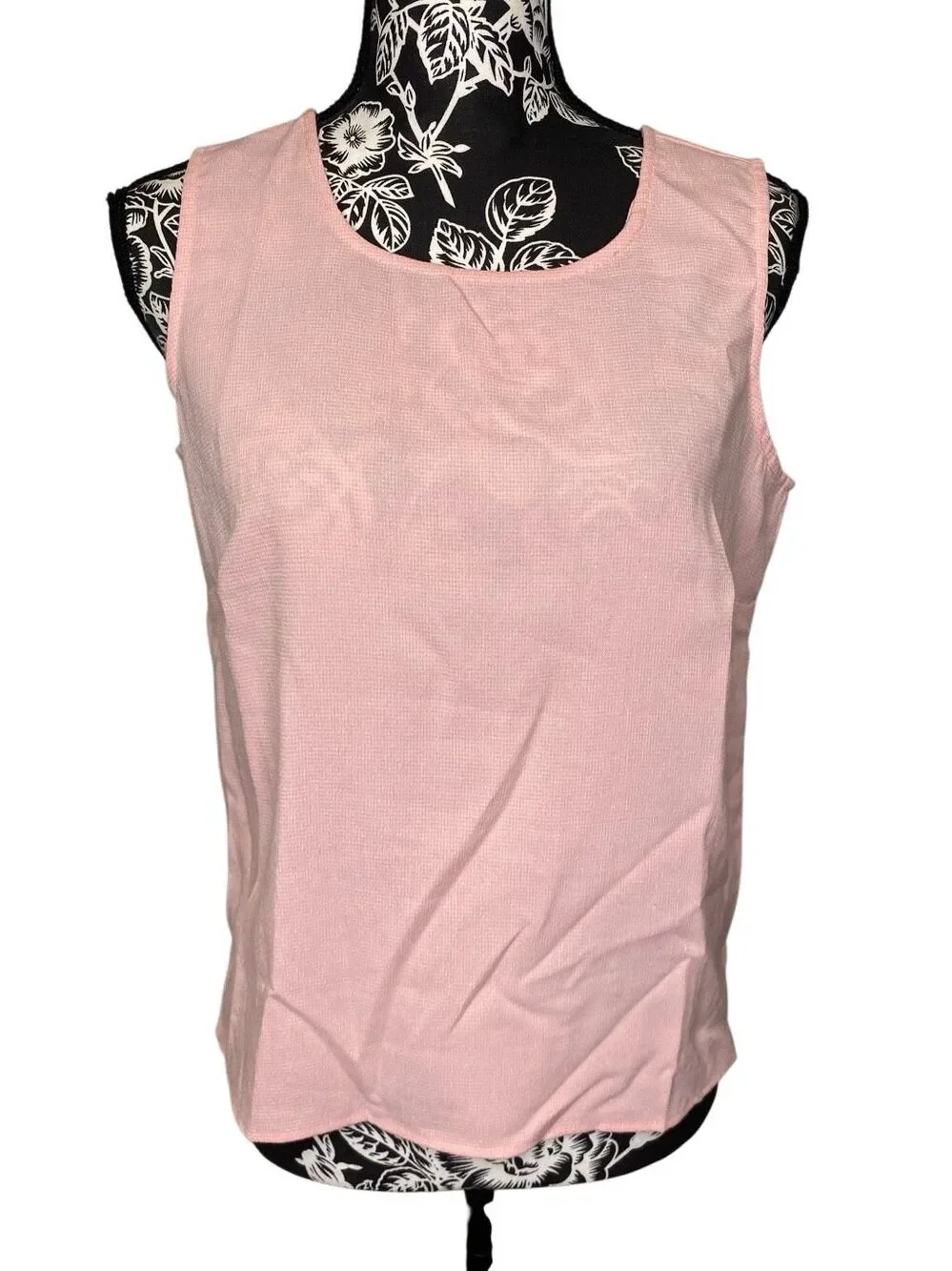 Christopher & Banks Pink Sleeveless Blouse Scoop Neck Side Slit Career Casual